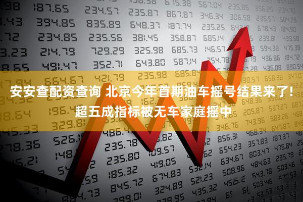 安安查配资查询 北京今年首期油车摇号结果来了! 超五成指标被无车家庭摇中